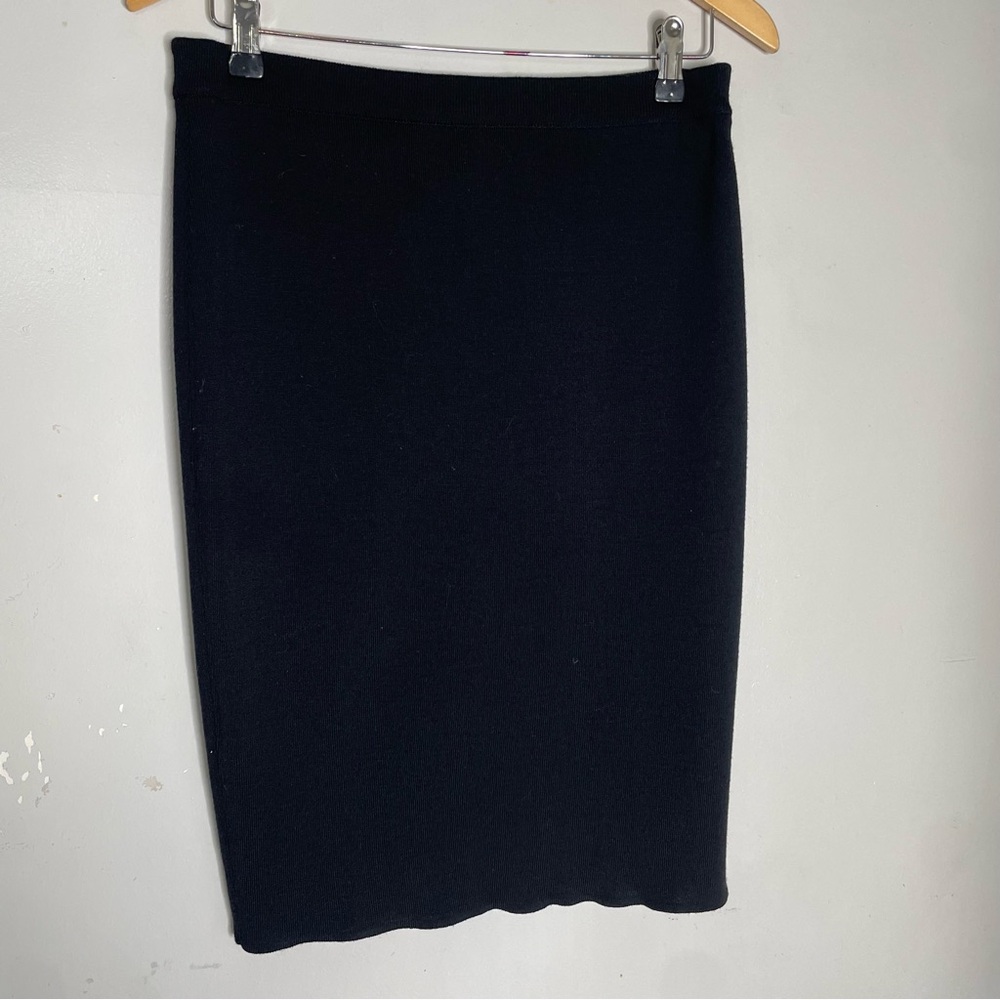 Escada Black‎ Stretch Knit Wool Pencil Skirt Size 38